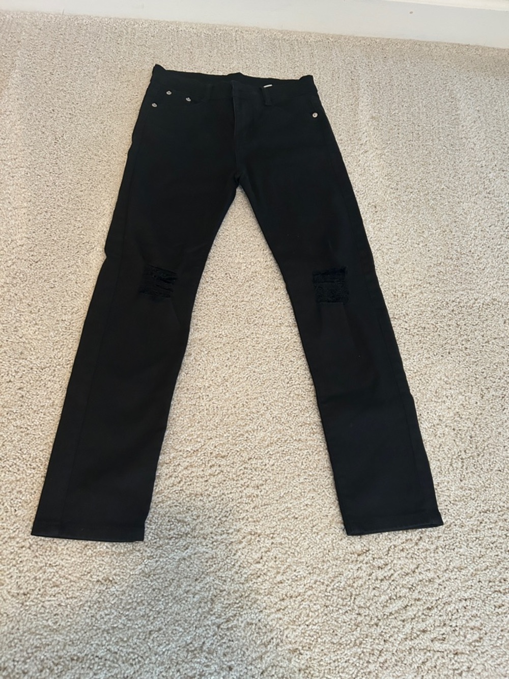 Black Slim Jeans with Knee Rips